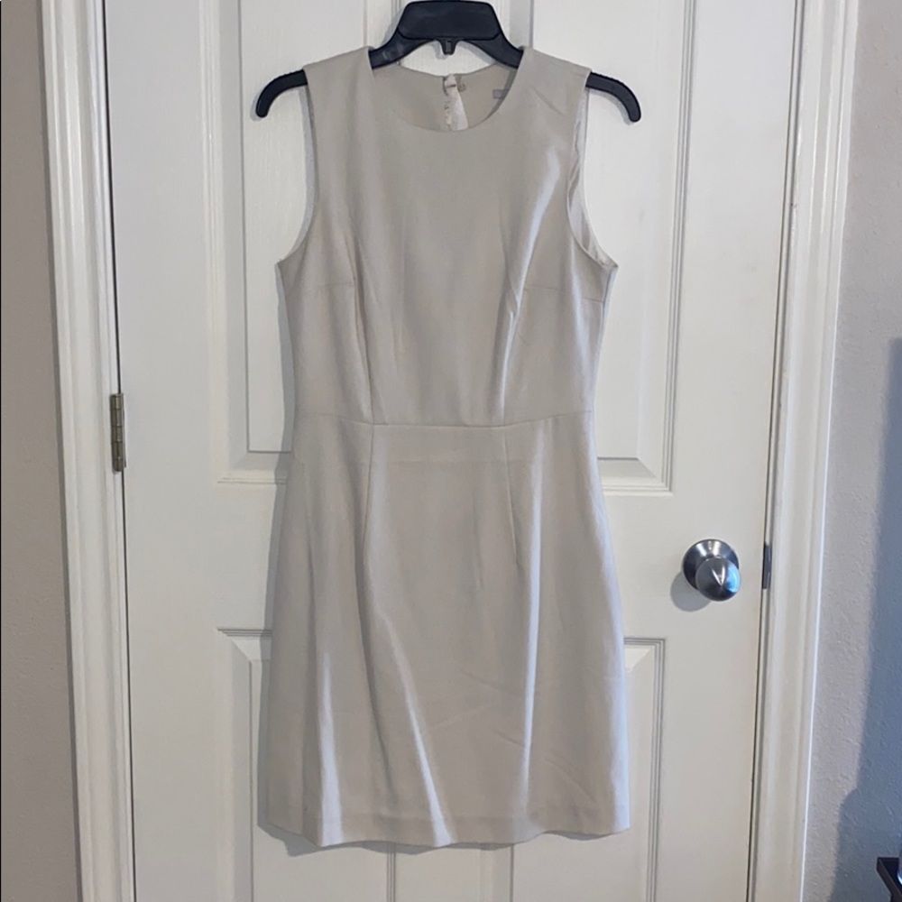 Off white linen wear to work dress
